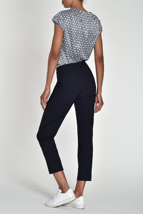 ROBELL : Bella Ankle Trousers - Navy