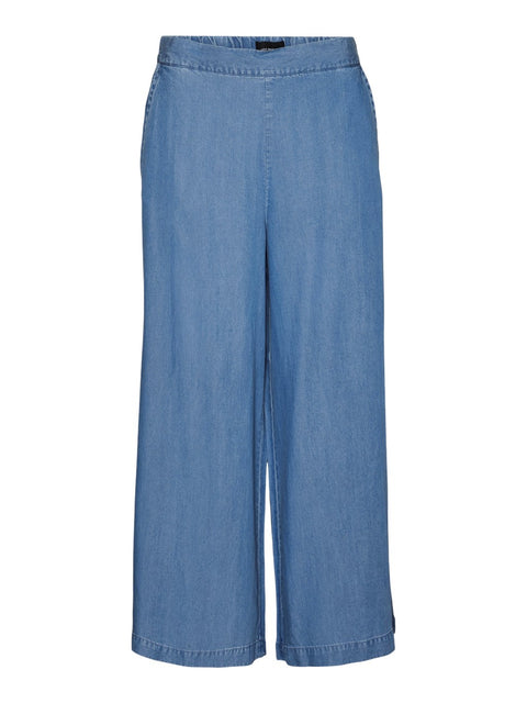 VERO MODA : Wide Cullote Pants - Blue