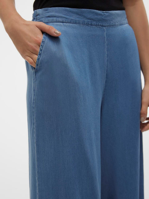 VERO MODA : Wide Cullote Pants - Blue