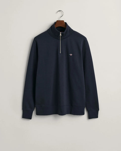 GANT : Shield Half Zip Sweater - Evening Blue