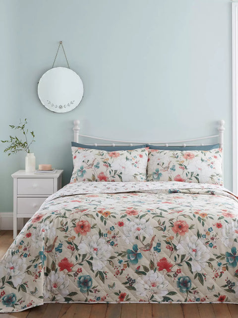 CATHERINE LANSFIELD : Pippa Floral Birds Bedspread