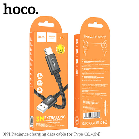 Hoco Radiance X91 charging cable for Type-C 3M