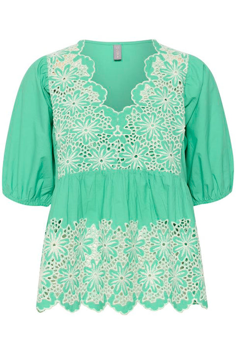 CULTURE : Valda Embroidry Blouse - Green
