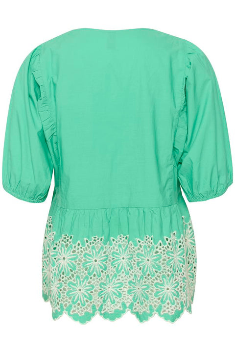 CULTURE : Valda Embroidry Blouse - Green