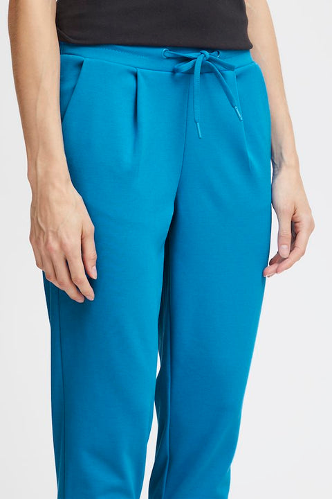 ICHI : Kate Cropped Trousers - Blue