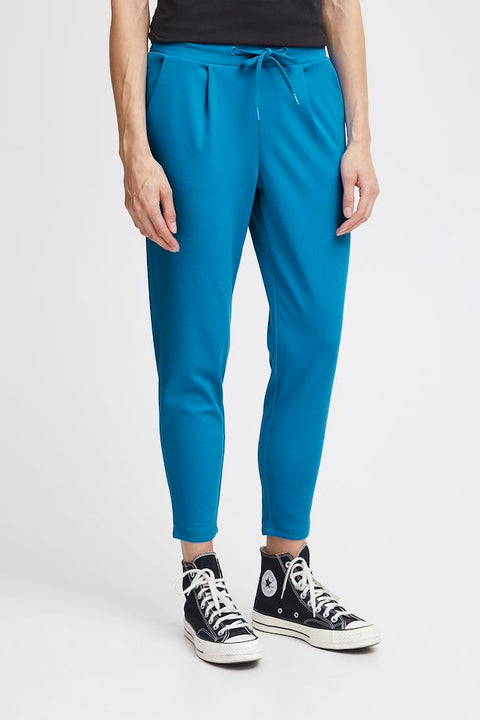 ICHI : Kate Cropped Trousers - Blue