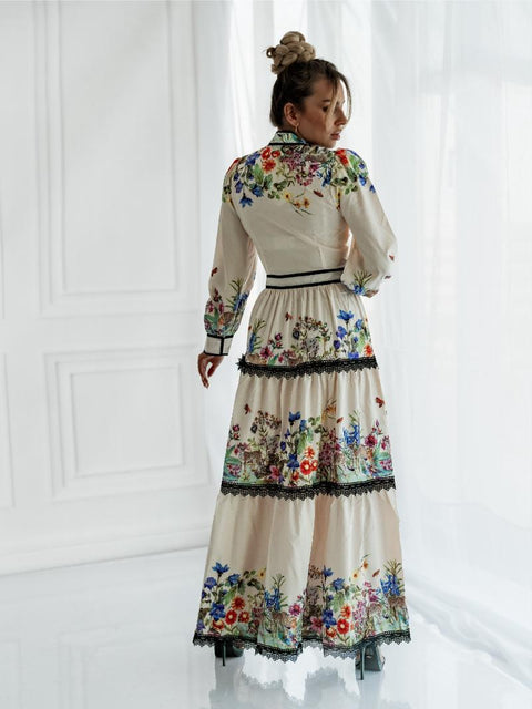 COPE CLOTHING : Long Printed Dress