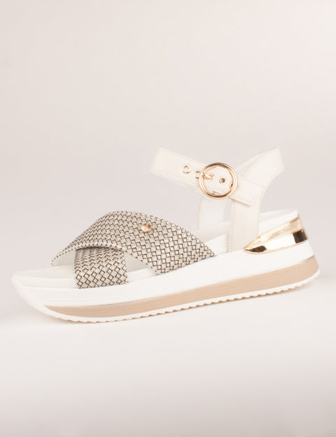 LLOYD & PRYCE : Madia - Timeless Bling Sandals By Tommy Bowe - White