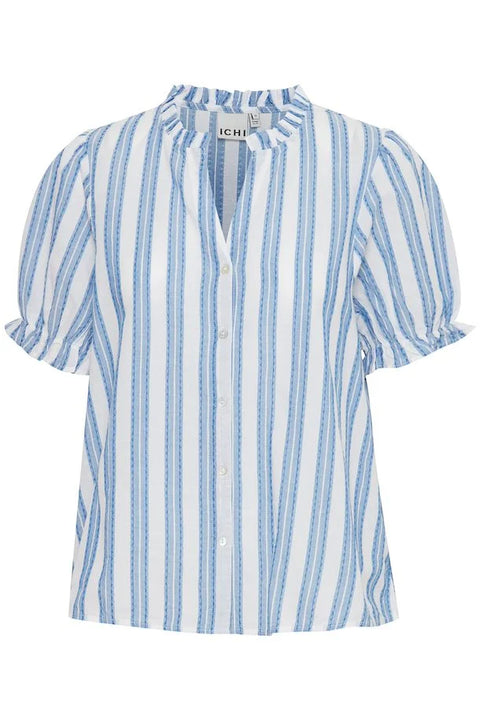 ICHI : Ezomo Stripe Shirt - Blue