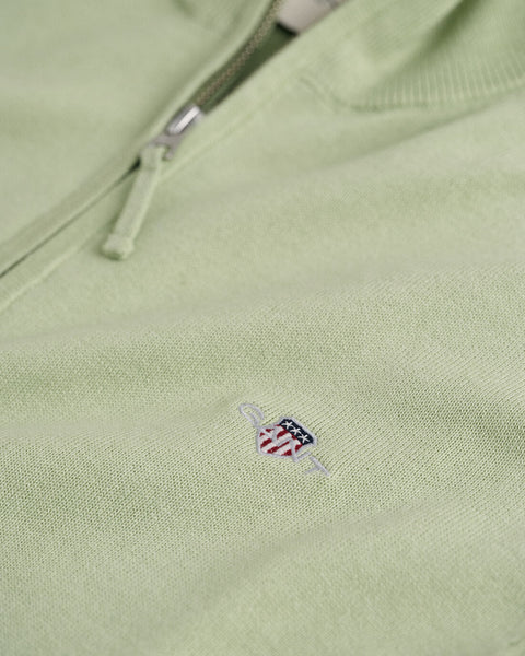 GANT : Classic Cotton Half Zip Sweater - Green