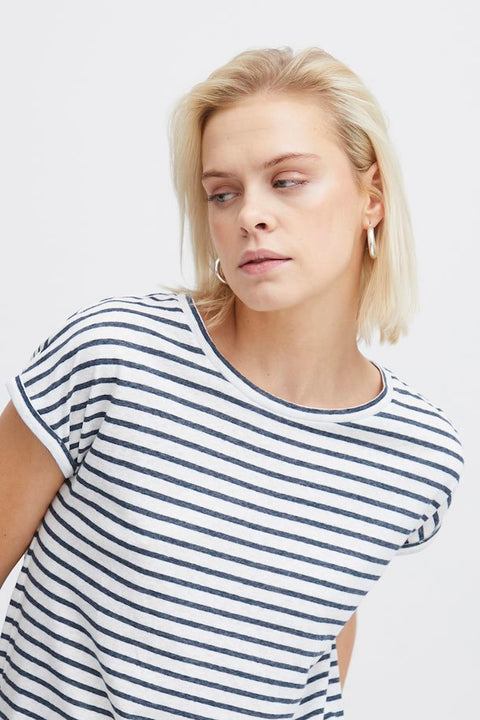 ICHI : Yulietta Stripe T-shirt - Navy
