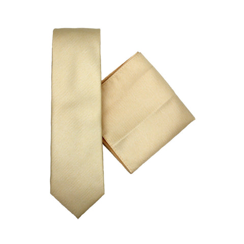 L.A. SMITH : Yellow Tie & Handkerchief Set