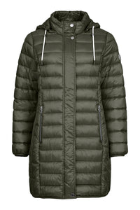FRANDSEN Quilted Windproof Hooded Down Coat - Olive