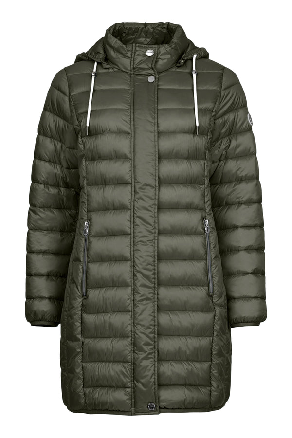 FRANDSEN Quilted Windproof Hooded Down Coat - Olive