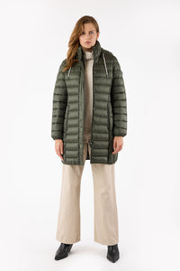 FRANDSEN Quilted Windproof Hooded Down Coat - Olive
