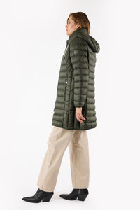 FRANDSEN Quilted Windproof Hooded Down Coat - Olive
