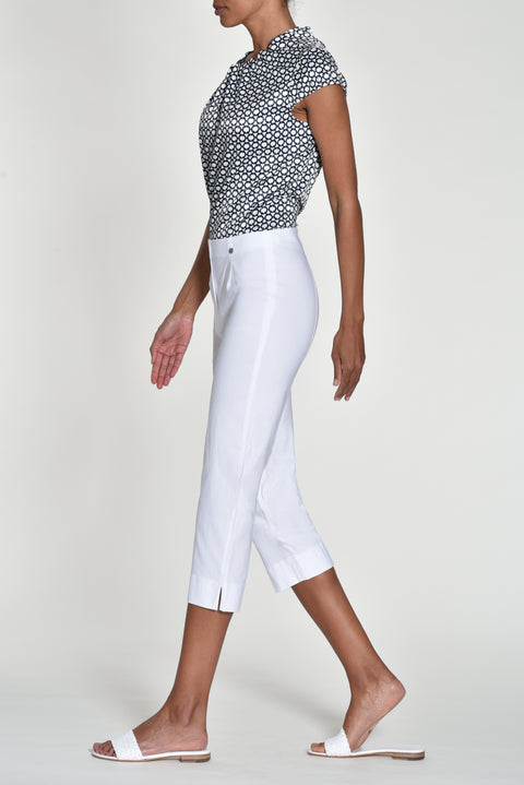 ROBELL : Marie Crop Trousers - White
