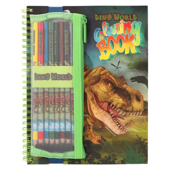 DEPESCHE Dino World Colouring Book with Colouring Pencils