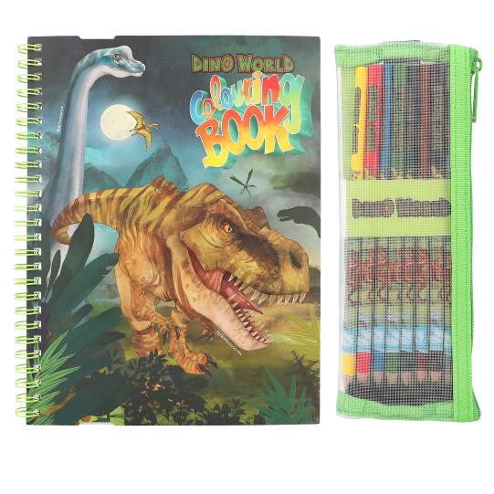 DEPESCHE Dino World Colouring Book with Colouring Pencils