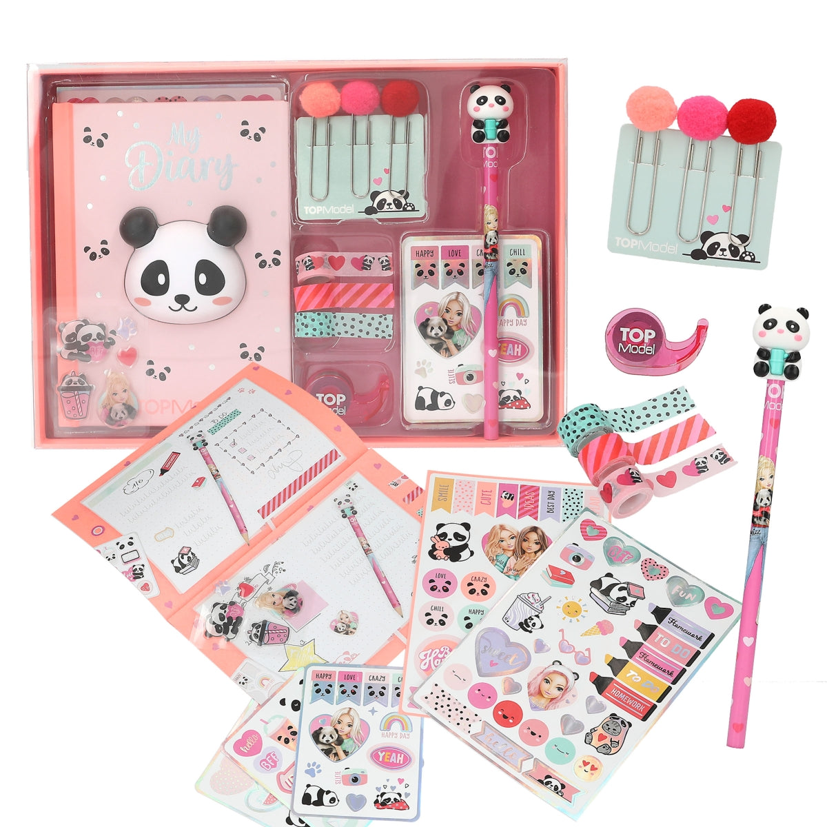 TOP MODEL Create Your Diary Panda Stationary Set