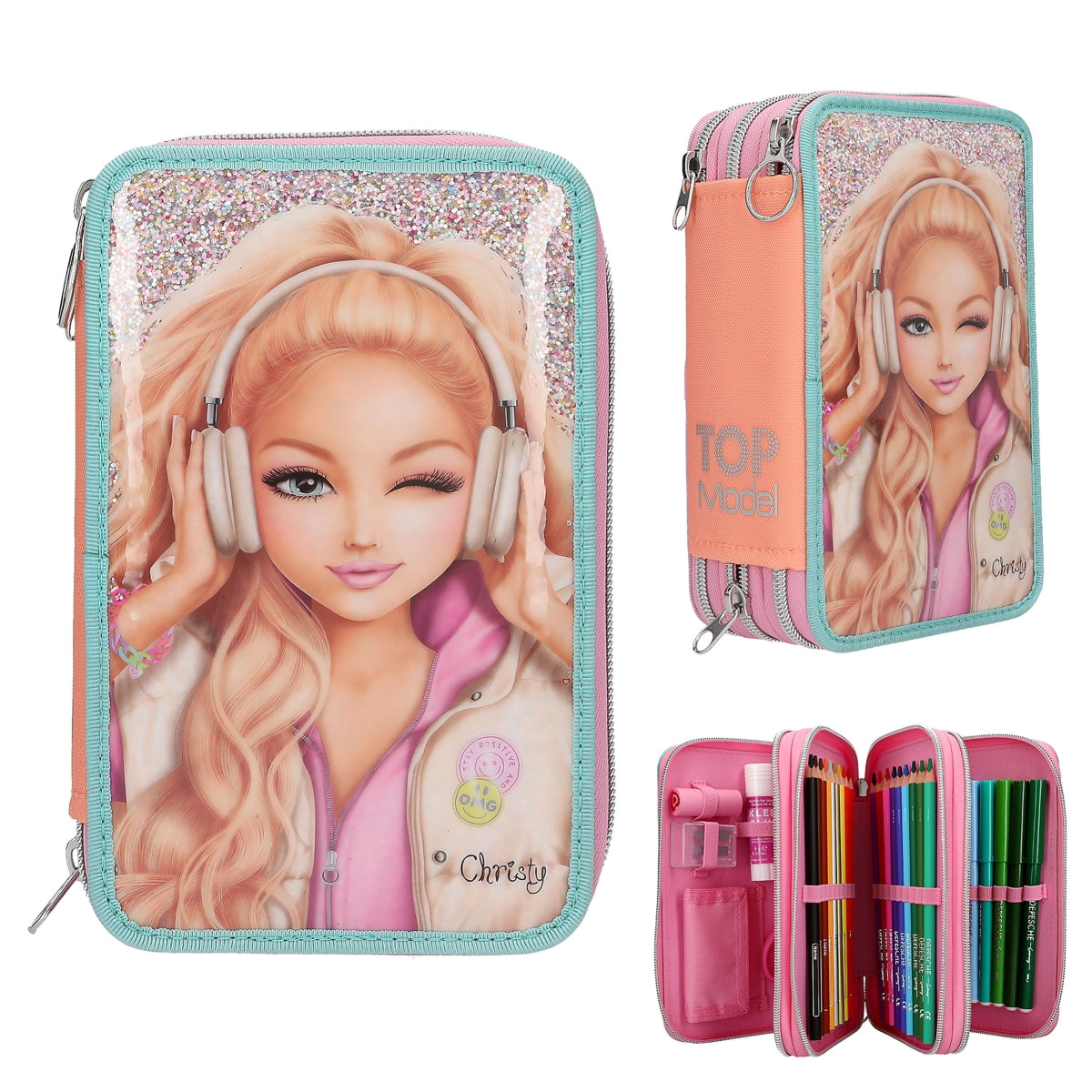 TOP MODEL Triple Pencil Case - Music