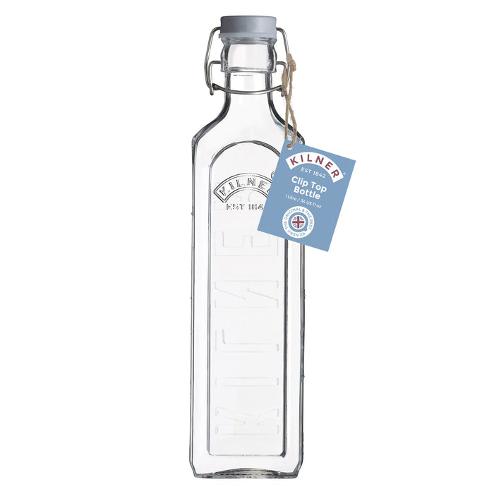 KILNER Glass Clip Top Bottle 1 Litre