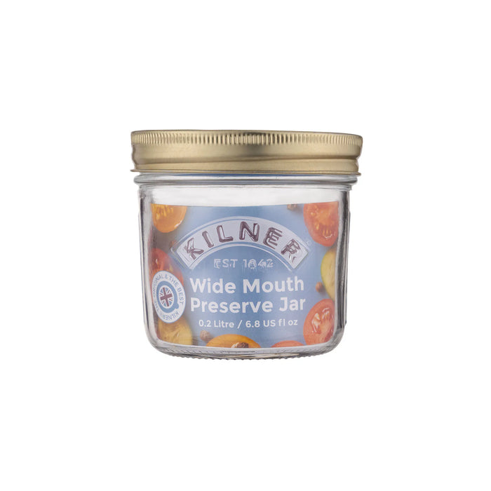 KILNER Glass Wide Mouth Small Preserve Jar 0.20 Litre