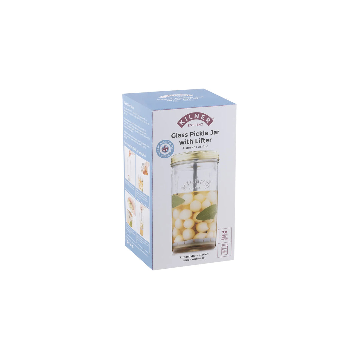 KILNER Pickle Jar With Lifter 1 Litre