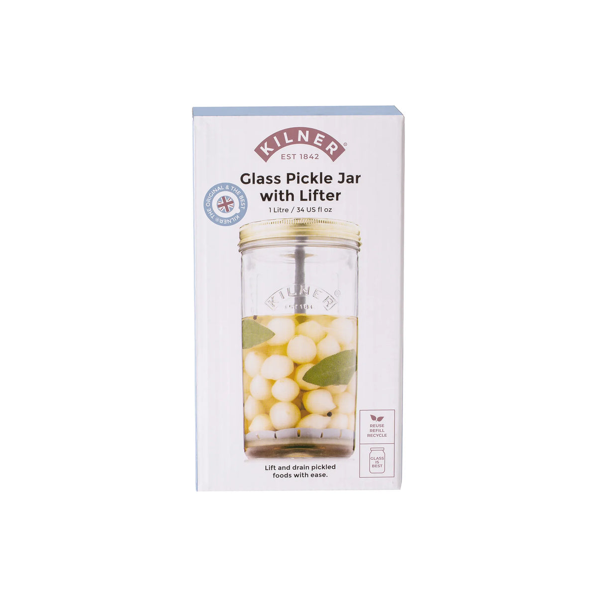 KILNER Pickle Jar With Lifter 1 Litre