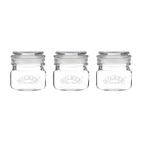 KILNER Square Push Top Jars Set Of 3 250ml