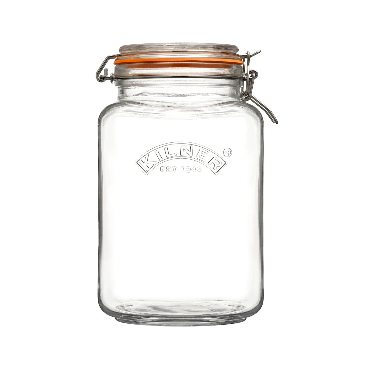 KILNER Glass Clip Top Square Jar 3 Litre