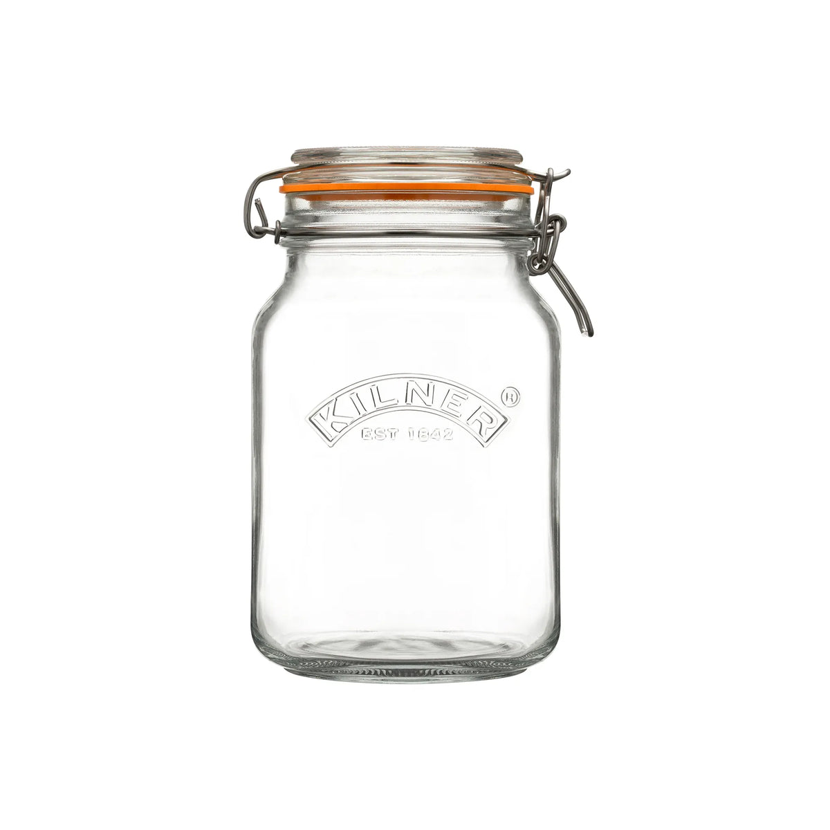 KILNER Glass Clip Top Square Jar 1.5 Litre
