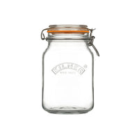 KILNER Glass Clip Top Square Jar 1.5 Litre