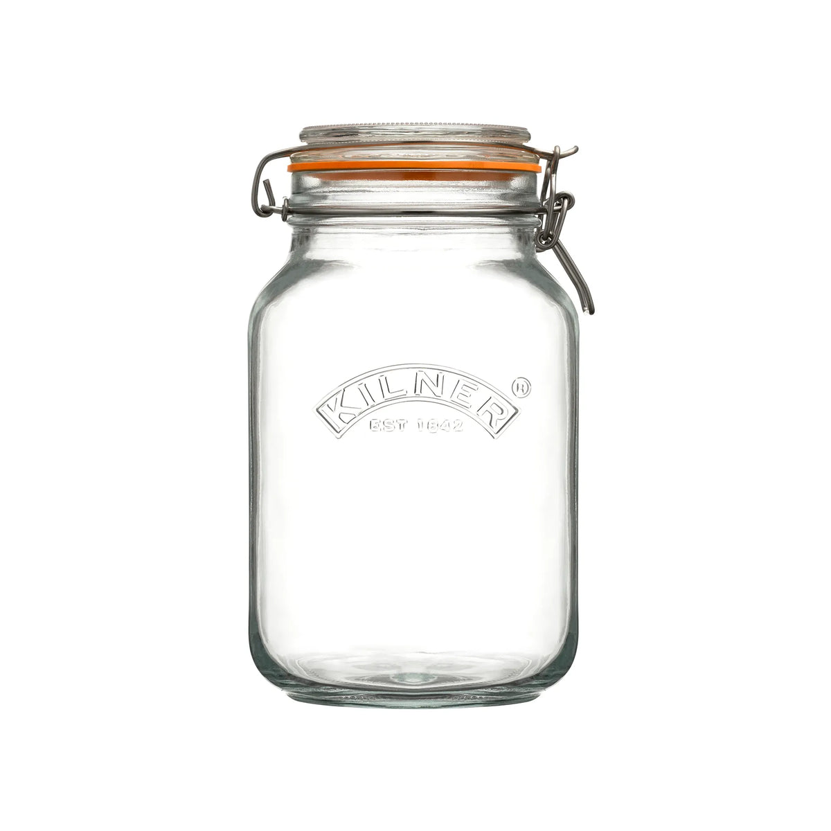 KILNER Glass Clip Top Square Jar 2 Litre