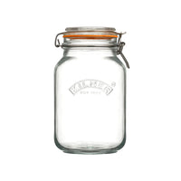 KILNER Glass Clip Top Square Jar 2 Litre