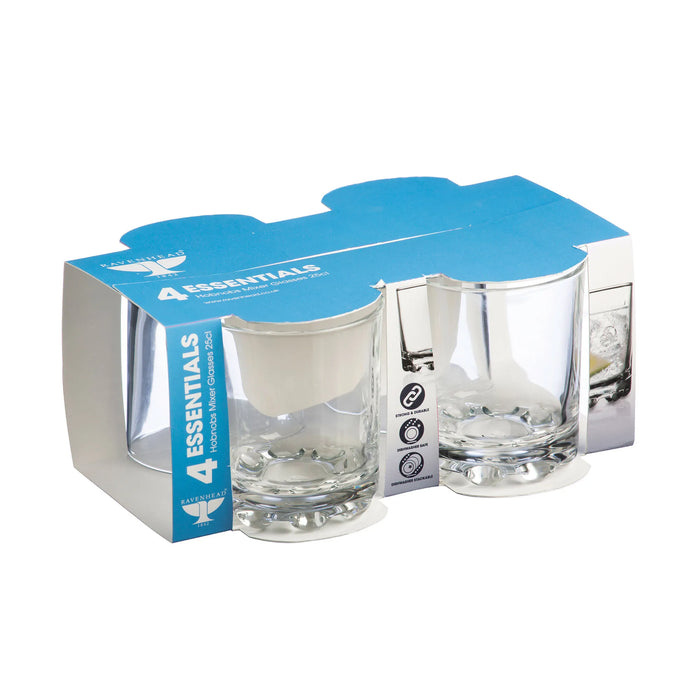 RAVENHEAD Essentials Hobnobs Set Of 4 Mixer Glasses 25cl