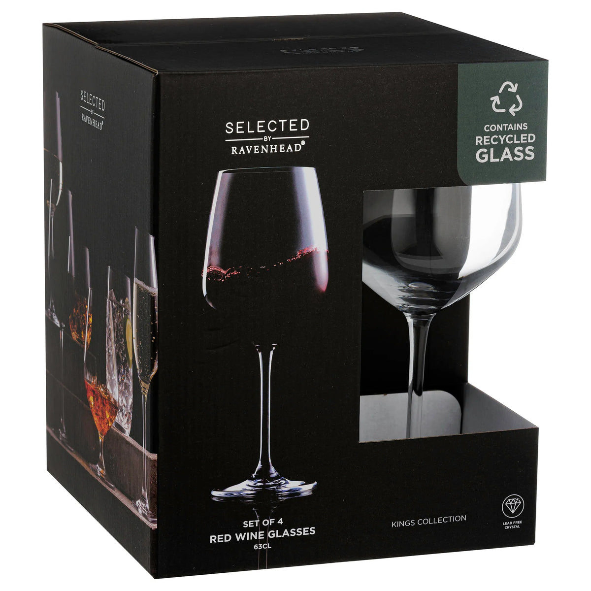 RAVENHEAD Kings Set Of 4 Red Wine Glasses 63cl