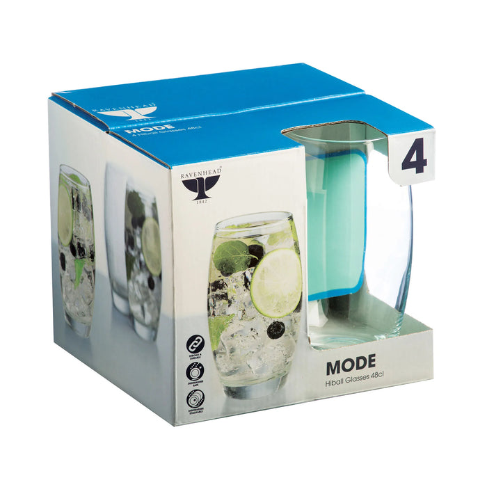 RAVENHEAD Mode Set Of 4 Hiball Glasses 48cl