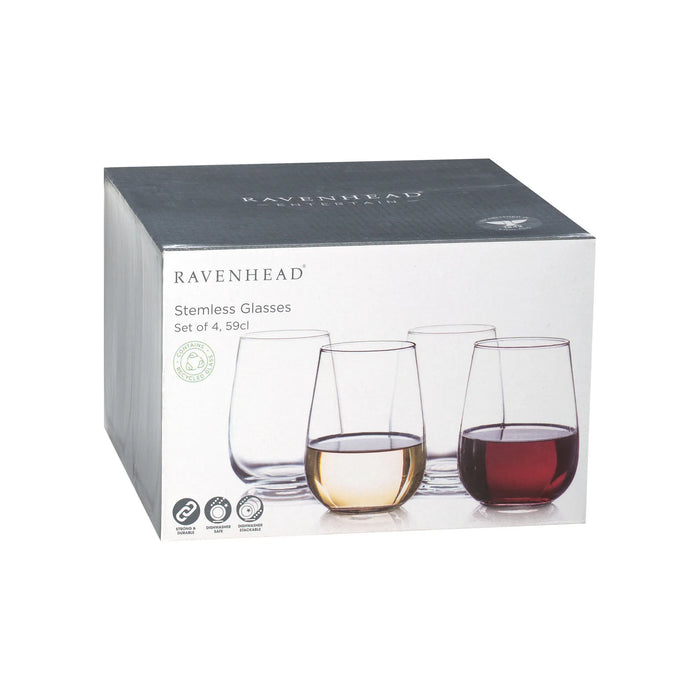 RAVENHEAD Entertain Set Of 4 Stemless Glasses 59cl