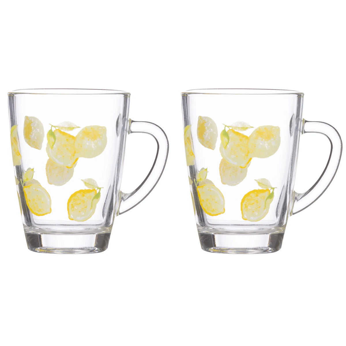 RAVENHEAD Amalfi Lemons 2pk Glass Mugs 28cl