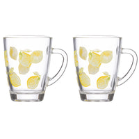 RAVENHEAD Amalfi Lemons 2pk Glass Mugs 28cl