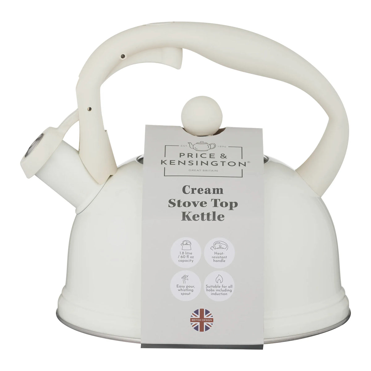 PRICE & KENSINGTON Stove Top Kettle 1.8L - Cream