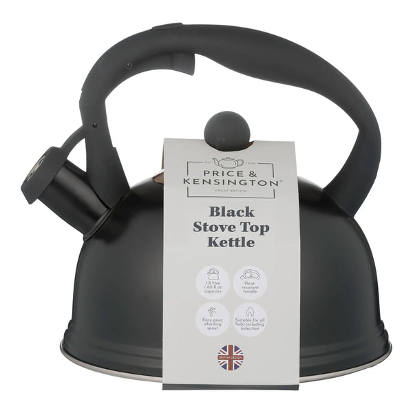 PRICE & KENSINGTON Stove Top Kettle 1.8L - Black