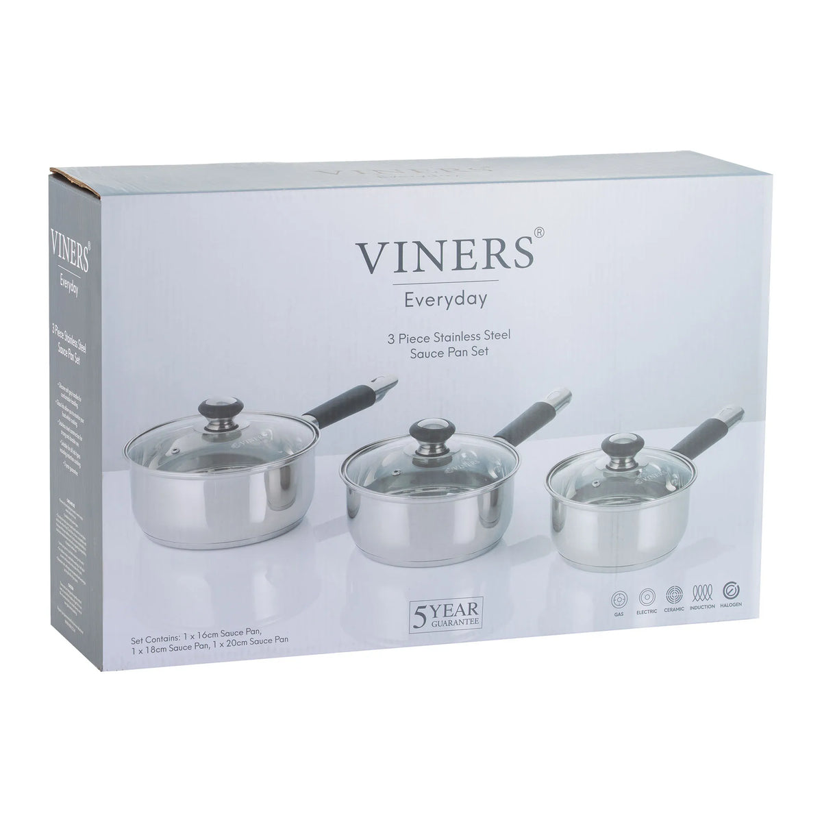 VINERS Everyday 3 Pce Saucepan Set