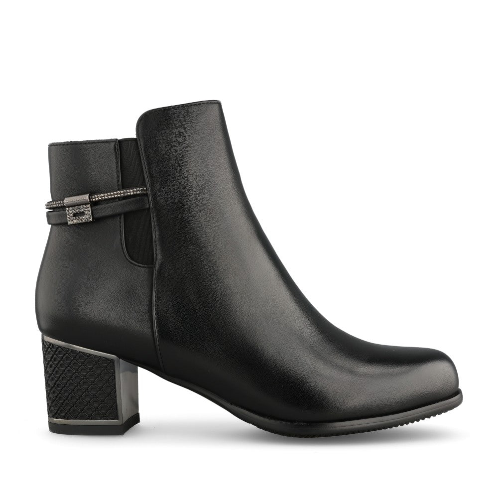 REDZ Block Heel Ankle Boot - Black