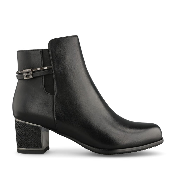 REDZ Block Heel Ankle Boot - Black