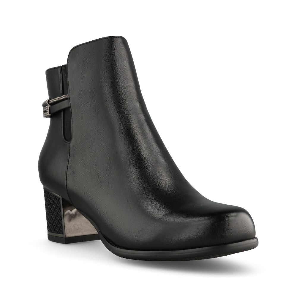 REDZ Block Heel Ankle Boot - Black