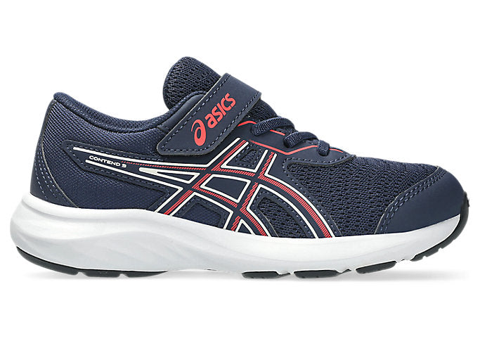ASICS Boy's Contend 9 PS Running Shoe - Navy/Red