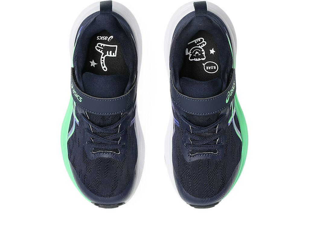 ASICS Boy's GT-1000 14 PS Running Shoe - Navy/Green