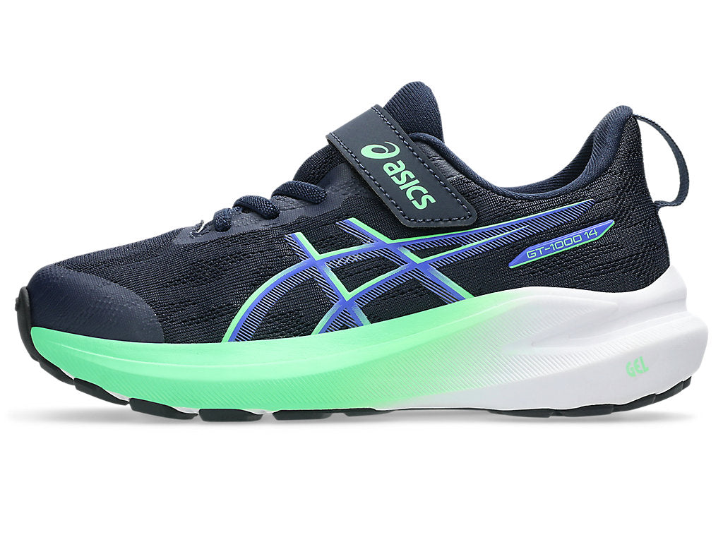 ASICS Boy's GT-1000 14 PS Running Shoe - Navy/Green